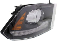Front Headlight Assembly With Black Interior Left Driver Side Direct Replacement Compatible With 2014-2015 Ram 1500 2500 3500 CH2502245 68093221AB