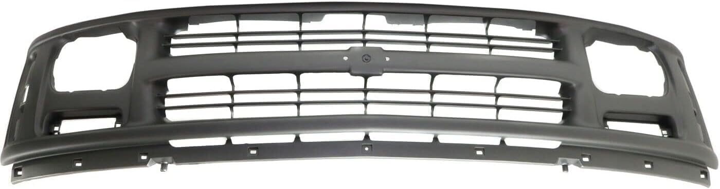 Front Grille Painted Gray Shell And Insert with Sealed Beam Headlight Without Emblem Direct Replacement Compatible With 1996-2002 Chevrolet Express 1500 2500 3500 GM1200384 15037241