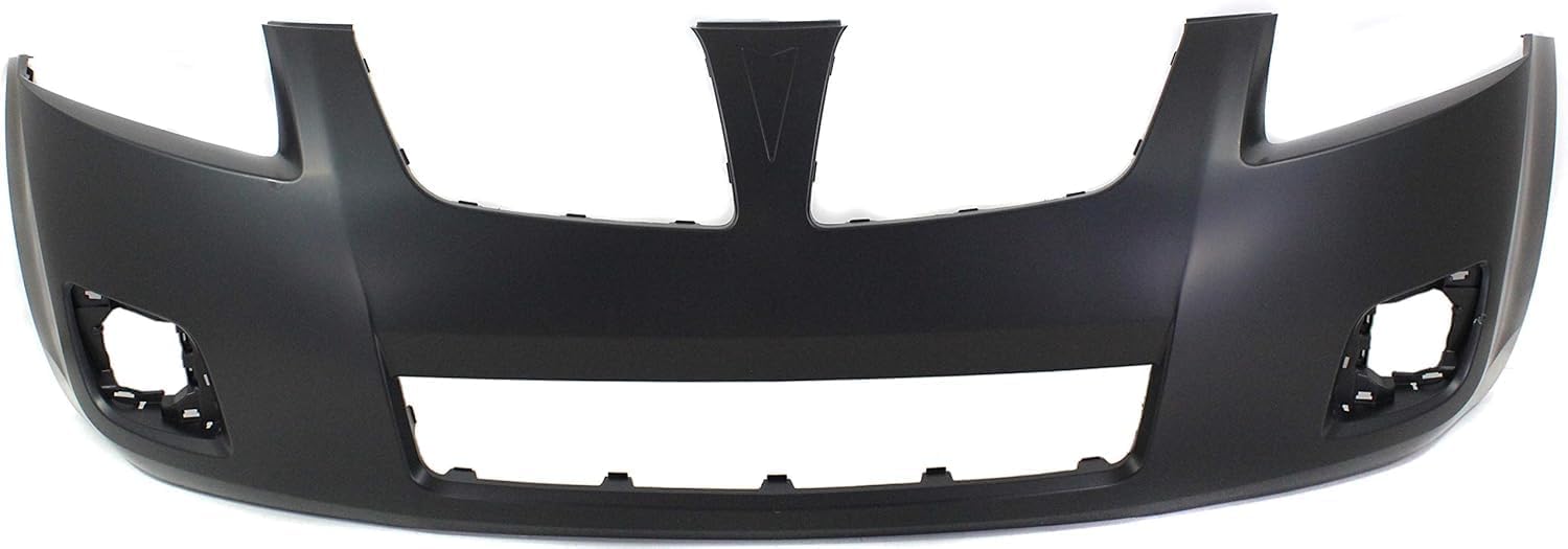 Front Bumper Cover Primed Plastic + Lower Center Grille + Fog Lights + Trim Left Driver & Right Passenger Side Replacement Compatible With 2009-2010 Pontiac Vibe