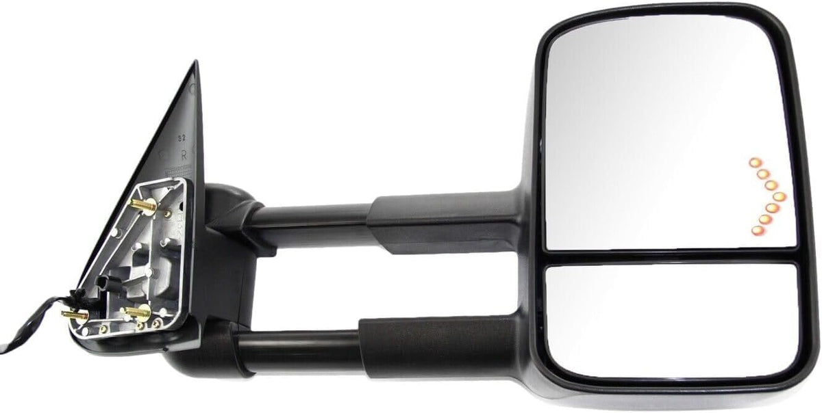 Set Of 2 Front Power Towing Mirror Manual Folding Heated Textured Left Driver & Right Passenger Side Direct Replacement Compatible With 2003-2006 Chevrolet Silverado/GMC Sierra
