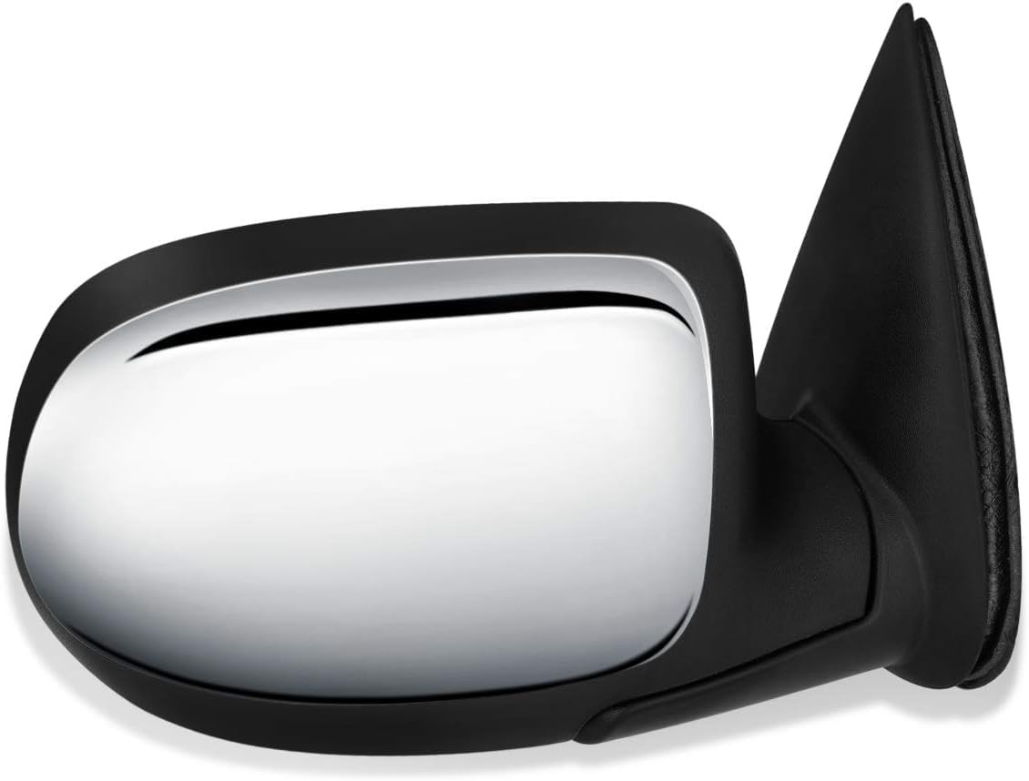 Set Of 2 Front Power Mirrors Manual Folding Non-Heated Chrome Left Driver & Right Passenger Side Direct Replacement Compatible With 1999-2002 Chevrolet Silverado/GMC Sierra GM1320174