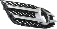 Front Grille Primed Shell And Insert With Chrome Molding & Aluminum Trim Direct Replacement Compatible With 2010-2015 Mercedes Benz GLK350 / 2013-2015 GLK250 MB1200161 20488008839776