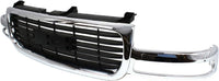 Front Grille Chrome Shell/Painted Black Insert Direct Replacement Compatible With 1999-2002 GMC Sierra 1500 2500/2000-2006 Yukon GM1200430 19130787