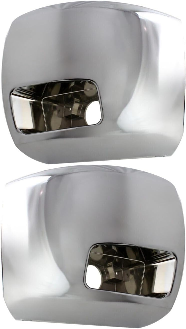 AUTOS PARTS PLUS Front Bumper End Caps Chrome Left Driver & Right Passenger Side Direct Replacement Compatible With 2007-2012 Chevrolet Silverado 2500HD 3500HD GM1016108 GM1017108 15839251