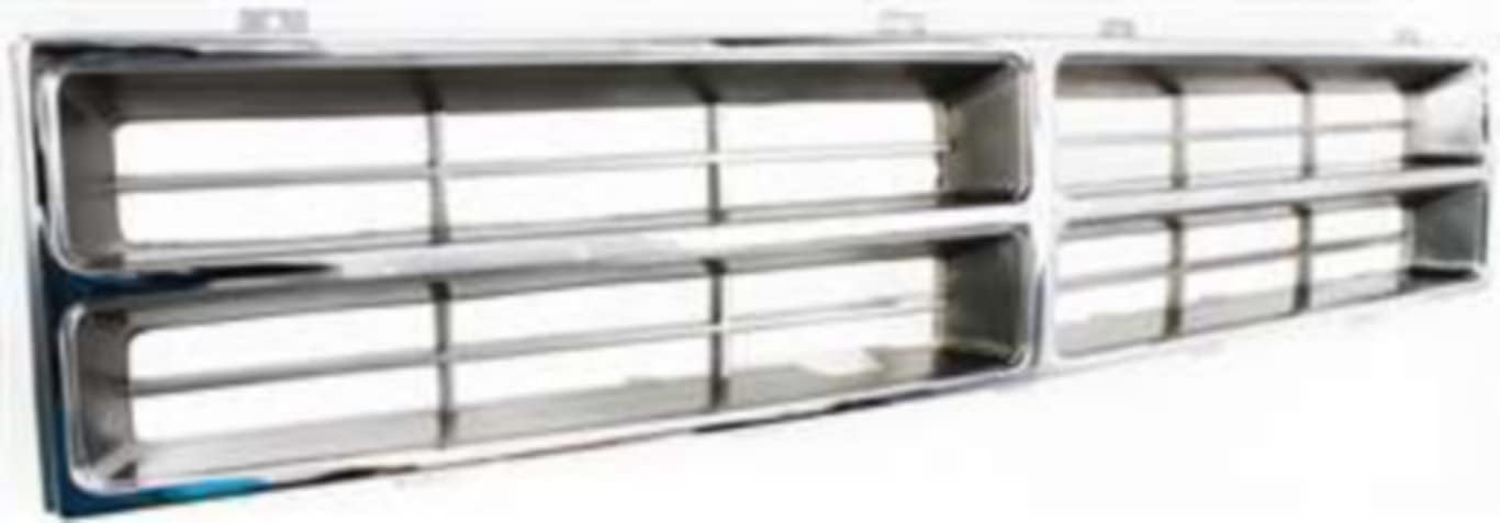 Front Grille Chrome Insert Direct Replacement Compatible With 1986-1990 Dodge Full Size Pickup CH1200103 4249802
