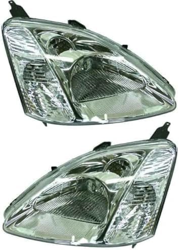 Set Of 2 Front Headlight Lens And Housing Right Passenger & Left Driver Side Direct Replacement Compatible With 2002-2003 Honda Civic HO2519103 HO2518103 33101S5TC01 33151S5TC01