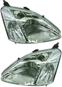 Set Of 2 Front Headlight Lens And Housing Right Passenger & Left Driver Side Direct Replacement Compatible With 2002-2003 Honda Civic HO2519103 HO2518103 33101S5TC01 33151S5TC01