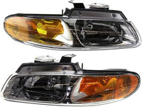 Set Of 2 Front Headlight Assembly Right & Left Side Direct Replacement Compatible With 1996-1999 Dodge Caravan/Chrysler Town & Country/Plymouth Grand Voyager CH2502109 CH2503109