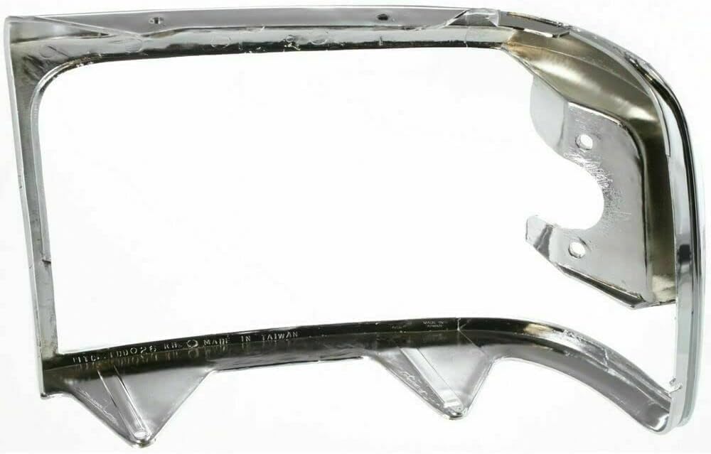 Front Head Light Door Bezel Chrome Steel Right Passenger Side Direct Replacement Compatible With 1992-1997 Ford F-Series FO2513131 F2TZ13064C