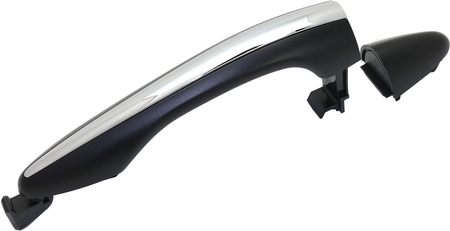 Front Exterior Door Handle + Cover Primed Right Passenger Side with Chrome Trim Without Keyhole Direct Replacement Compatible with 2012-2015 Kia Optima 826514C010-PFM 826622T000