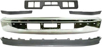 Front Bumper Chrome + Lower Valance Panel Textured + Moldings Primed Center + Left & Right Side Direct Replacement Compatible With Ford F-Series/Bronco 1992-1996 FO1002254