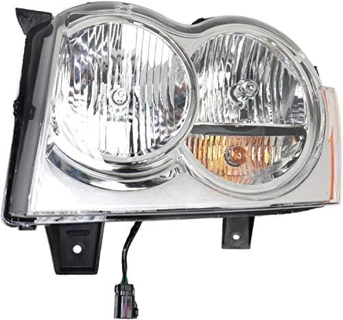 Set Of 2 Front Head Light Assembly Left Driver & Right Passenger Side Direct Replacement Compatible With 2005-2007 Jeep Grand Cherokee CH2502160 CH2503160 55156351AK 55156350AK