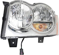 Set Of 2 Front Head Light Assembly Left Driver & Right Passenger Side Direct Replacement Compatible With 2005-2007 Jeep Grand Cherokee CH2502160 CH2503160 55156351AK 55156350AK