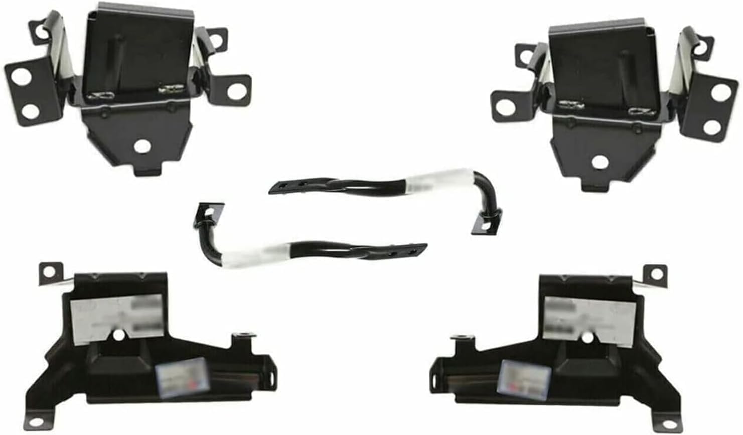 Front Bumper Steel + Upper Cover Primed + Lower Valance + Extension Textured + Bracket Set Of 6 Direct Replacement Compatible With GMC Sierra 1500 2007-2013 GM1014102 GM1015100