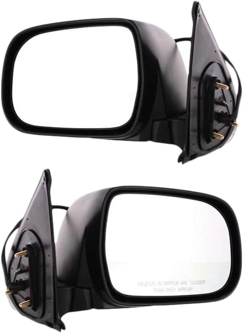 Set Of 2 Front Power Mirror Manual-Folding Non-Heated Plastic Left Driver & Right Passenger Side Direct Replacement Compatible With 2005-2011 Toyota Tacoma TO1320256 TO1321256