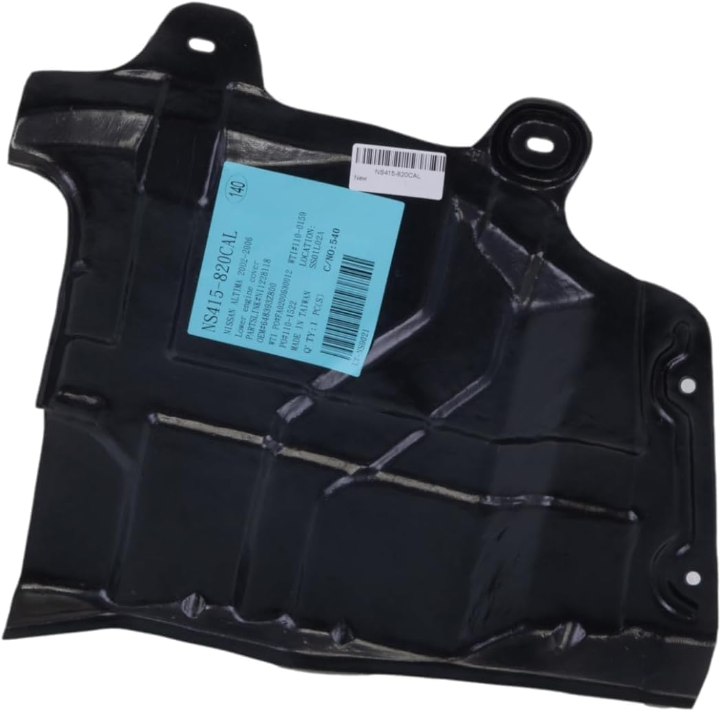 Front Engine Splash Shield Under Cover Left Driver Side Direct Replacement Compatible with 2002-2006 Nissan Altima / 2004-2008 Maxima NI1228118 648393Z800