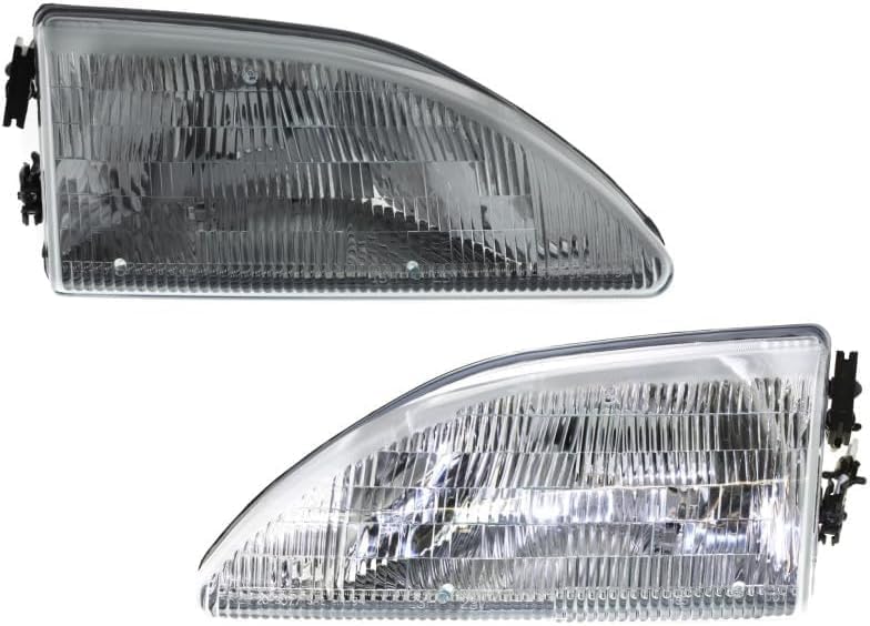 Set Of 2 Front Headlight Assembly Right Passenger & Left Driver Side Direct Replacement Compatible With 1994-1998 Ford Mustang FO2503130 FO2502130 F4ZZ13008E F4ZZ13008F