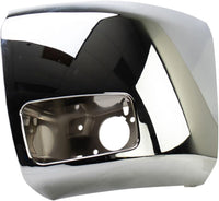 Front Bumper End Cap Chrome Plastic Left Driver Side With Fog Light Holes Direct Replacement Compatible With 2007-2013 Chevrolet Silverado 1500 GM1004156 20985757