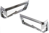 Set Of 2 Front Head Light Door Bezels Left Driver & Right Passenger Side Direct Replacement Compatible With 1981-1985 Chevrolet Caprice / 1987-1989 Pontiac Safari GM2512102