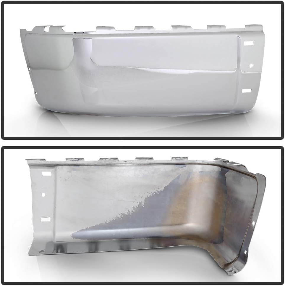Set Of 2 Rear Bumper End Cap Chrome Left Driver & Right Passenger Side Direct Replacement Compatible With 2007-2013 Chevrolet Silverado/GMC Sierra 1500/2007-2014 2500HD 3500HD
