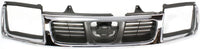 Front Grille Chrome Shell & Black Insert Direct Replacement Compatible With 1998-2000 Nissan Frontier NI1200183 623103S510