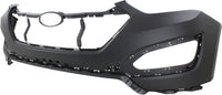Front Bumper Cover Primed Plastic + Valance + Upper & Lower Grille + Center Molding + Skid Plate Direct Replacement Compatible With 2013-2016 Hyundai Santa Fe Sport