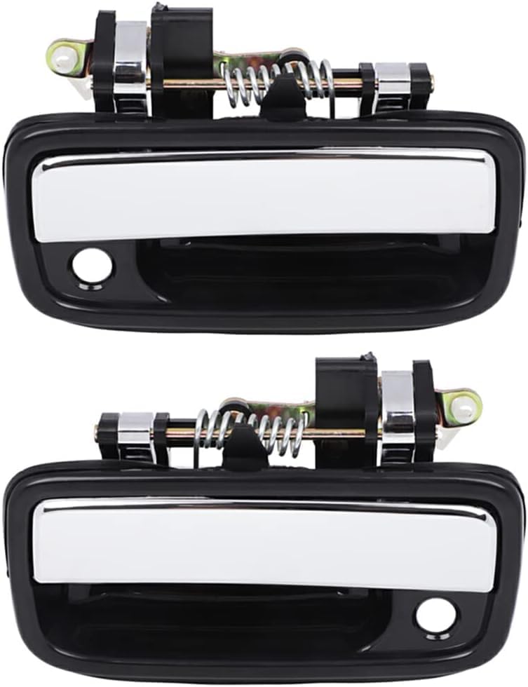 Front Door Handle Textured Black with Chrome Lever Left Driver & Right Passenger Side Direct Replacement Compatible with 1995-2004 Toyota Tacoma TO1310123 TO1311123 6922035030
