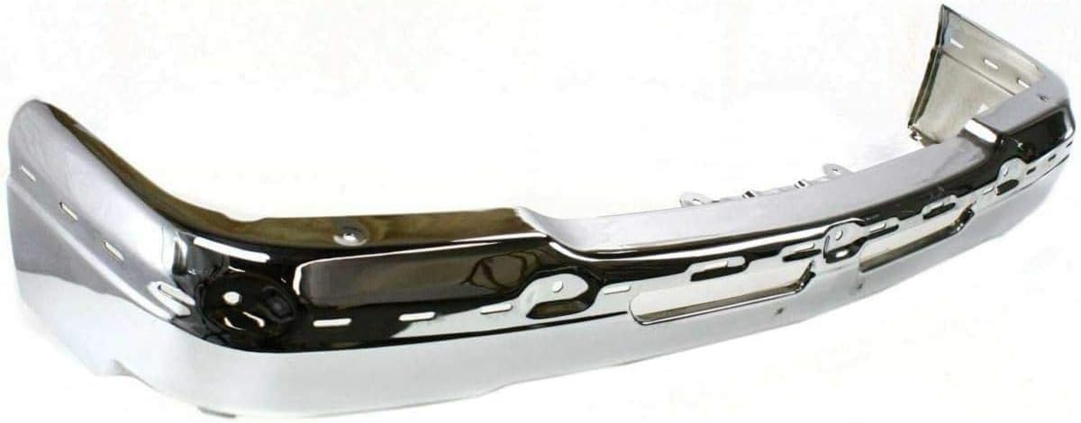 Front Bumper Chrome Steel + Grille + Upper Cover + Lower Valance Air Deflector Textured Direct Replacement Compatible With 2003-2006 Chevrolet Silverado 1500 GM1051110 GM1200489