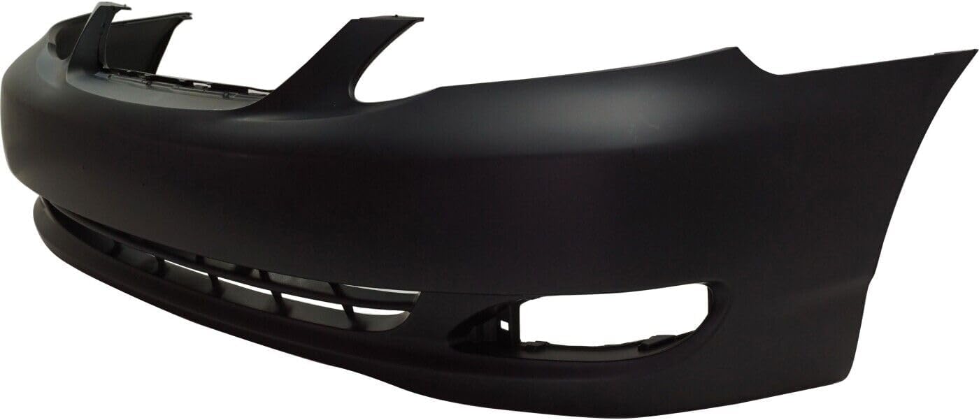 Front Bumper Cover Primed Without Spoiler Holes Direct Replacement Compatible With 2005-2008 Toyota Corolla TO1000297 521190Z938