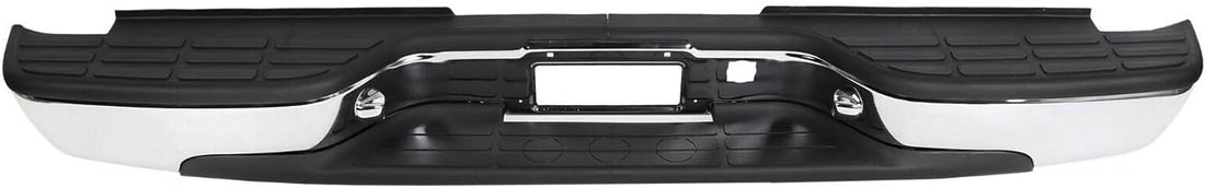 Rear Bumper Face Bar Chrome Steel With Mounting Bracket Direct Replacement Compatible With 1999-2006 Chevrolet Silverado 1500 GM1103122 12496085