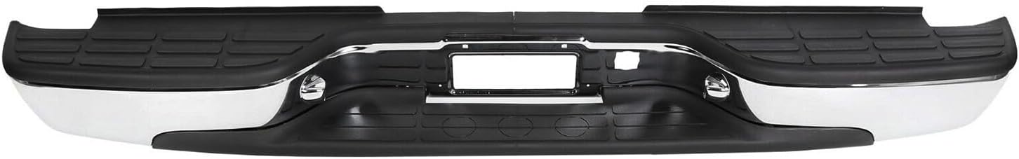Rear Bumper Face Bar Chrome Steel With Mounting Bracket Direct Replacement Compatible With 1999-2006 Chevrolet Silverado 1500 GM1103122 12496085