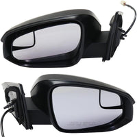 Set Of 2 Front Power Mirror Manual Folding Non-Heated Textured Plastic Right Passenger & Left Driver Side Direct Replacement Compatible With 2016-2018 Toyota RAV4 TO1320345 TO1321345