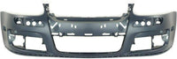 Front Bumper Cover Primed + Upper & Lower Grille + Fog Light Cover Left Driver & Right Passenger Side Direct Replacement Compatible With 2005-2010 Volkswagen Jetta VW1200139