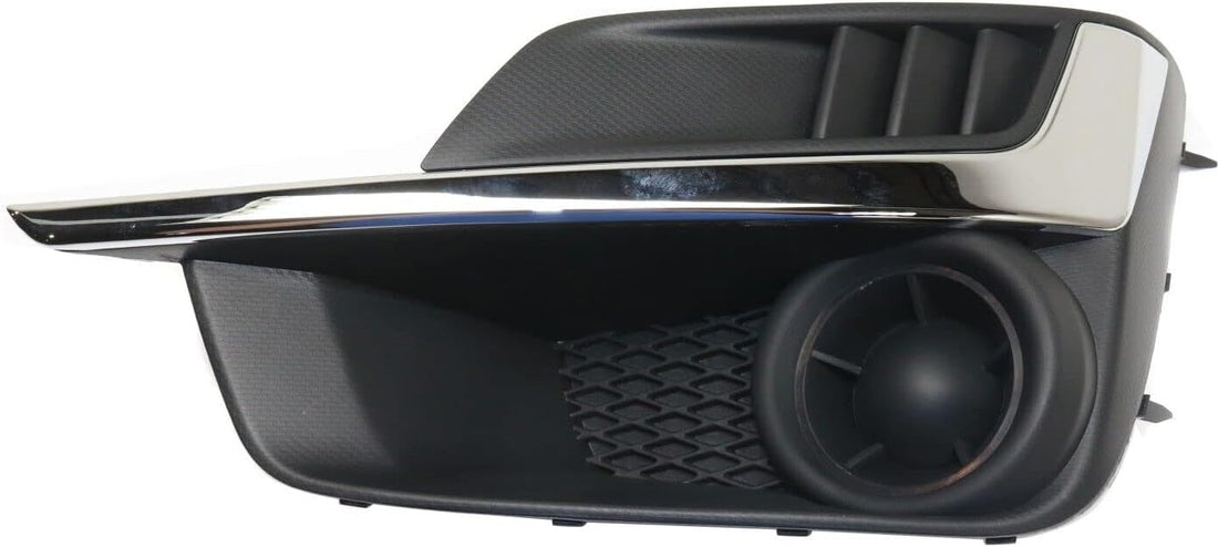 Front Fog Light Cover With Chrome Molding Left Driver Side Direct Replacement Compatible With 2015-2016 Subaru Impreza SU1038109 57731FJ410