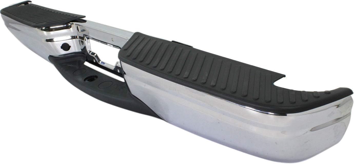 Rear Step Bumper Assembly Chrome Without Brackets Direct Replacement Compatible With 1997-1999 Ford F-250/1997-2003 F-150 FO1103101 XL3Z17906CB-PFM