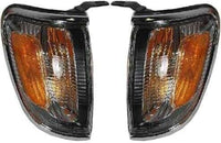 Set Of 2 Front Corner Light Assembly With Chrome Trim Right Passenger & Left Driver Side Direct Replacement Compatible With 2001-2004 Toyota Tacoma TO2521161 TO2520161 8161004080