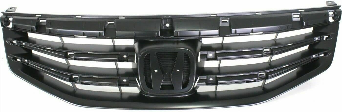 Front Grille Textured Black Shell & Insert Direct Replacement Compatible With 2011-2012 Honda Accord HO1200203 71121TA0A11