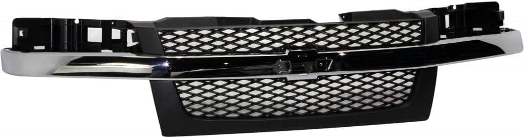Front Bumper Chrome + Lower Cover + Valance Extension + Grille Gray Shell & Insert + Fog Lights Left & Right Side Direct Replacement Compatible With 2004-2012 Chevrolet Colorado