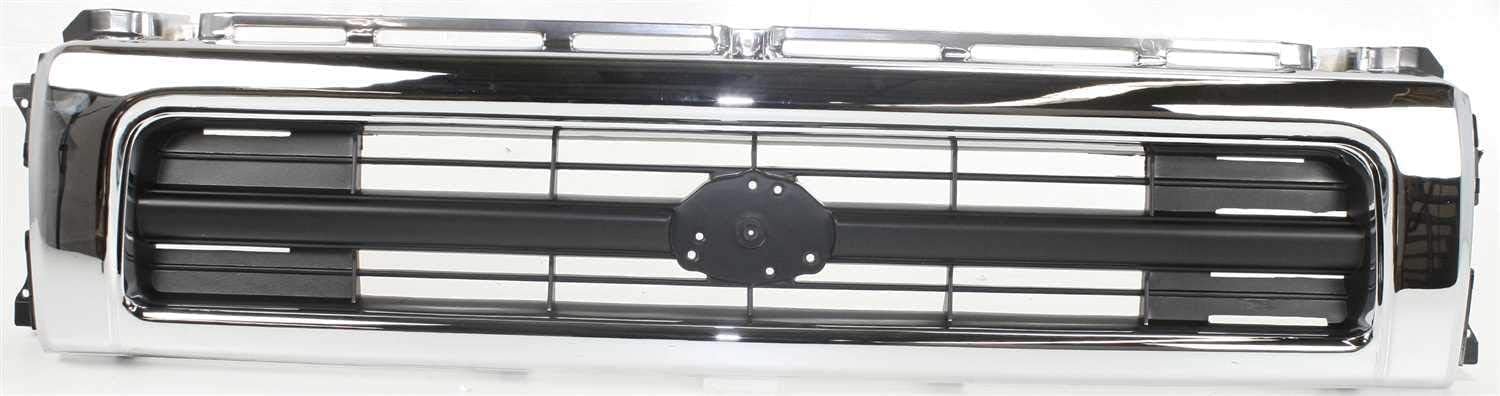 AUTOS PARTS PLUS Front Grille Chrome Shell/Painted Black Insert + Head Light Door Bezels Left Driver & Right Passenger Side Direct Replacement Compatible With 1992-1995 Toyota Pickup TO2512116