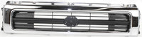 AUTOS PARTS PLUS Front Grille Chrome Shell/Painted Black Insert + Head Light Door Bezels Left Driver & Right Passenger Side Direct Replacement Compatible With 1992-1995 Toyota Pickup TO2512116