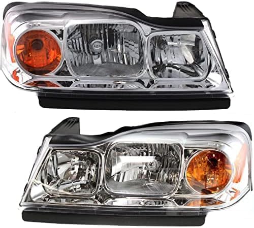 Set Of 2 Front Head Light Assembly Halogen Left Driver & Right Passenger Side Direct Replacement Compatible With 2006-2007 Saturn Vue GM2518143 GM2519143 15877671 15877672