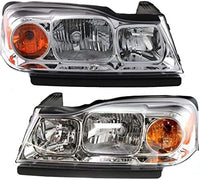 Set Of 2 Front Head Light Assembly Halogen Left Driver & Right Passenger Side Direct Replacement Compatible With 2006-2007 Saturn Vue GM2518143 GM2519143 15877671 15877672