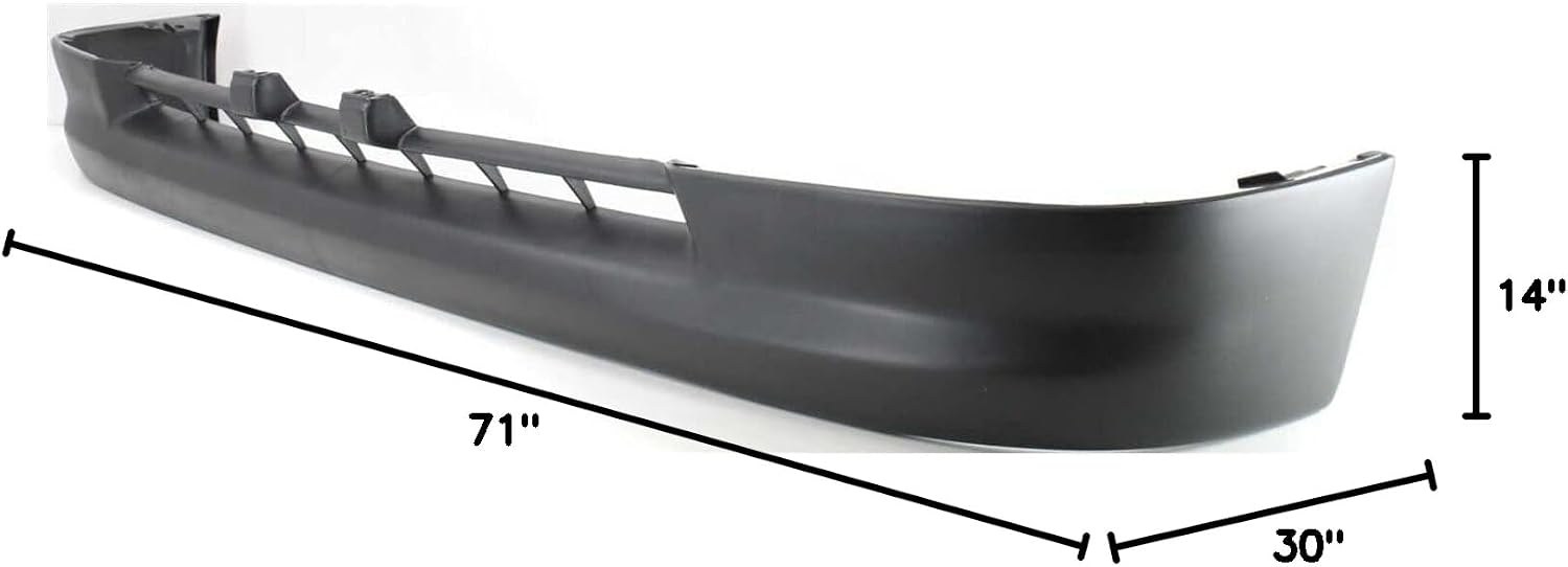 Front Bumper Face Bar Chrome Steel + Lower Valance Panel Textured Direct Replacement Compatible With Toyota Tacoma 1995-1997 TO1002154 TO1095169 5210104060 5391104041