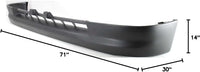 Front Bumper Face Bar Chrome Steel + Lower Valance Panel Textured Direct Replacement Compatible With Toyota Tacoma 1995-1997 TO1002154 TO1095169 5210104060 5391104041