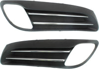Set Of 2 Front Fog Light Molding Primed With Chrome Trim Left Driver & Right Passenger Side Direct Replacement Compatible With 2010-2012 Hyundai Genesis HY1038123 HY1039123