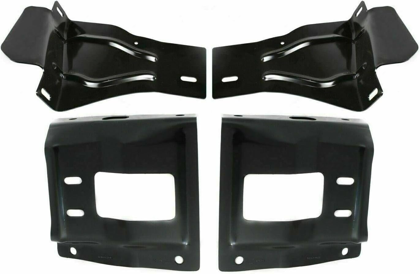 Front Bumper Mounting and Plate Brackets Left Driver & Right Passenger Side Direct Replacement Compatible with 2008-2010 Ford F-Series Super Duty FO1066174 FO1067174 FO1066173