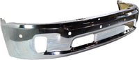 Front Bumper Steel Chrome Steel + Upper Cover Fascia Primed + Brackets Left Driver & Right Passenger Side Direct Replacement Compatible With 2014-2018 Ram 1500 CH1002402 CH1014108