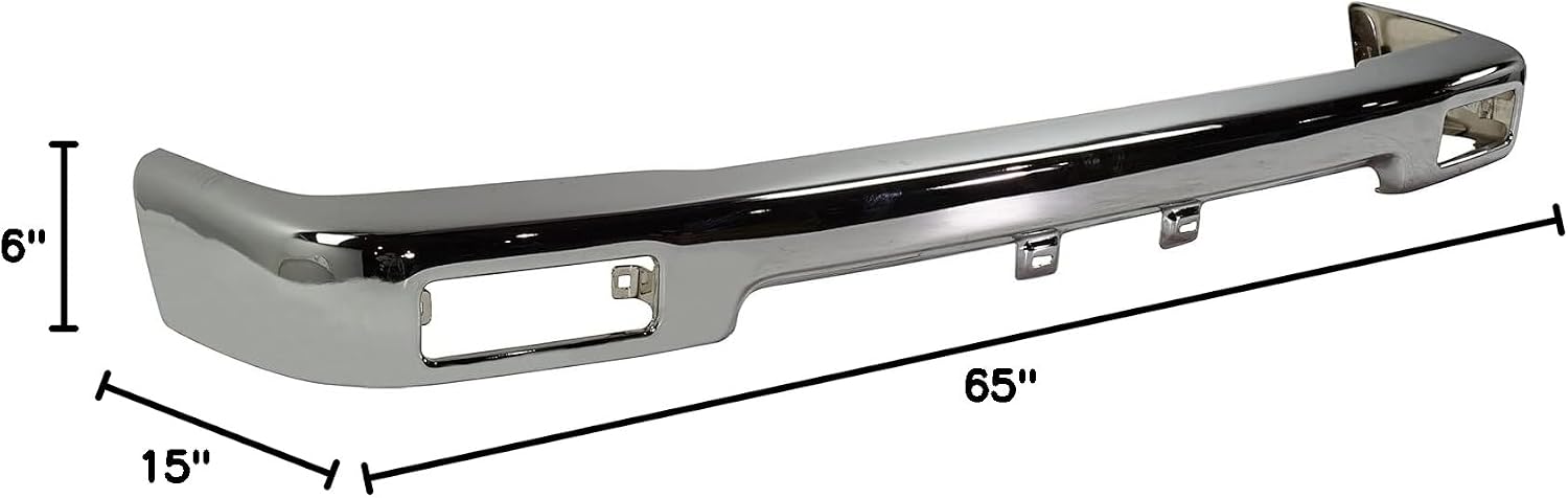 Front Bumper Face Bar Chrome Steel Direct Replacement Compatible With 1989-1995 Toyota Pickup TO1002102 5210135070