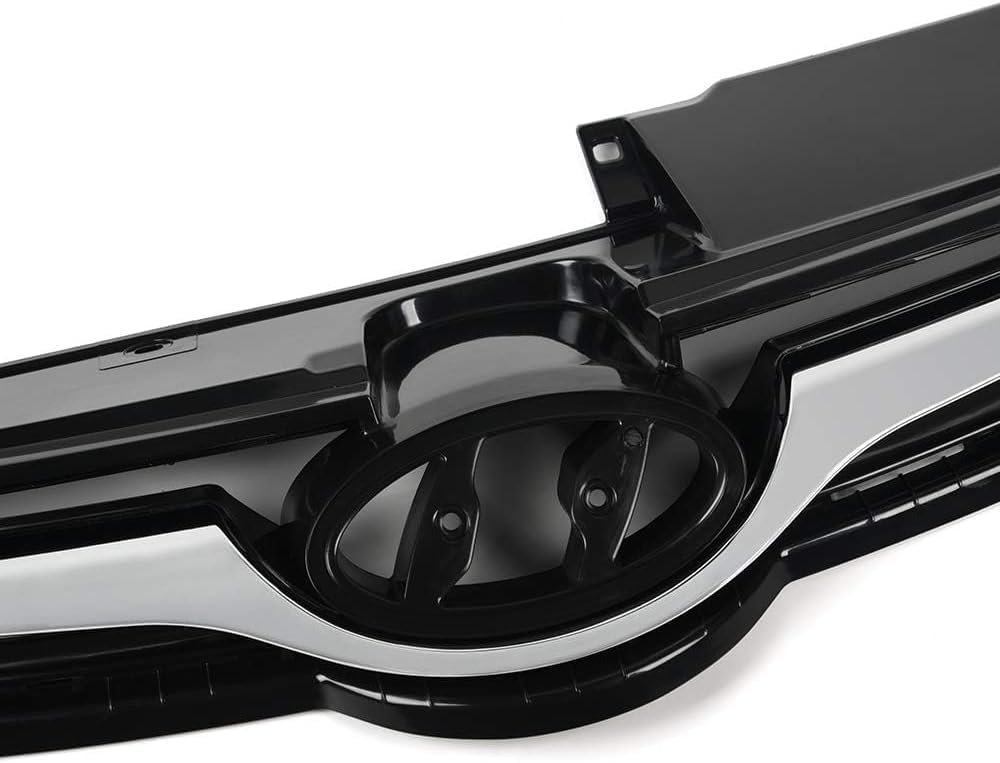 Front Grille Assembly Gray Shell And Insert With Chrome Molding Direct Replacement Compatible With 2011-2013 Hyundai Elantra HY1200165 863503X200