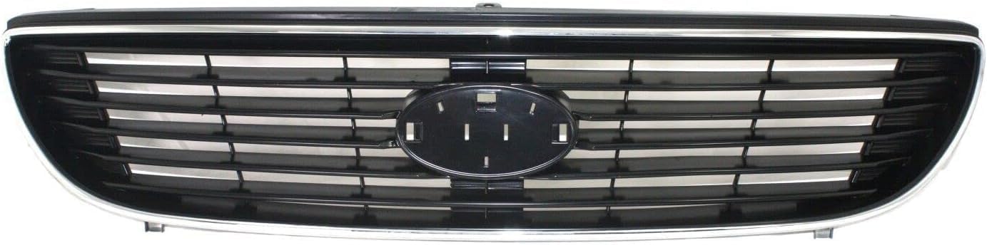 Front Grille Chrome Shell And Primed Insert Plastic Direct Replacement Compatible With 2006-2008 Kia Magentis/Optima KI1200122 863502G100